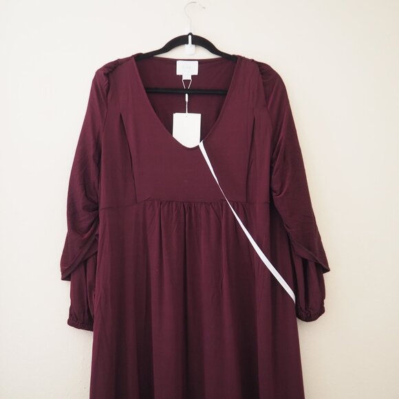 NWT Seraphine Luxe Eudora Plum Maternity Nursing Long Sleeve Evening Dress sz 12 - Picture 5 of 8